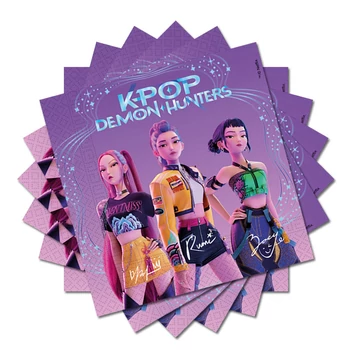K-POP Demon Hunters - Démonvadászok Parti Szalvéta - 33 cm x 33 cm, 20 db-os