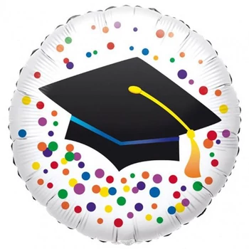 18 inch-es Diplomakalapos Színes Konfettis Ballagási fólia lufi 46cm Héliummal