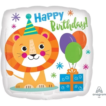 18 inch-es fólia - Happy Lion Birthday Szülinapi Fólia Léggömb 46cm Héliummal