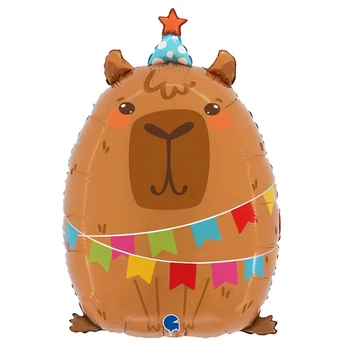Party Capibara - Vízidisznó Héliumos Fólia Lufi, 58 cm Héliummal