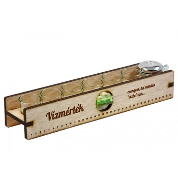 Vízmérték + pálinkás pohár 6db 37cm