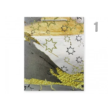 Ajándéktasak csillagos glitteres óriás 31x12x40cm 4 féle