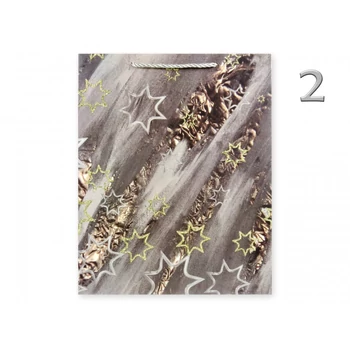 Ajándéktasak csillagos glitteres óriás 31x12x40cm 4 féle