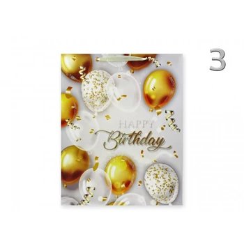 Ajándéktasak Happy Birthday lufis nagy 26x10x32cm