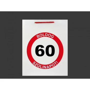 Ajándéktasak Boldog 60. Születésnapot nagy 26x12,5x32cm