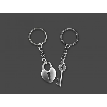 Páros kulcstartó szív + kulcs 10cm