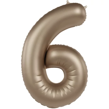 Fólia lufi 6. szám - Csillagfény Arany - Szatén Fényű - 86 cm Héliummal