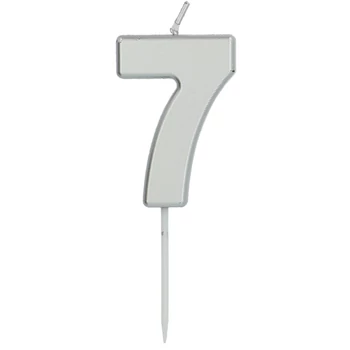 7. számú gyertya ezüst - 5 cm