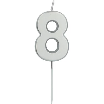 8. számú gyertya ezüst - 5 cm