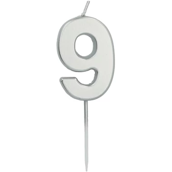 9. számú gyertya ezüst - 5 cm