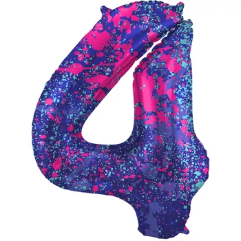 Fólia lufi 4-s szám Festékfolt - 86 cm Héliummal