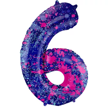 Fólia lufi 6-s szám Festékfolt - 86 cm Héliummal