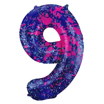 Fólia lufi 9-s szám Festékfolt - 86 cm Héliummal