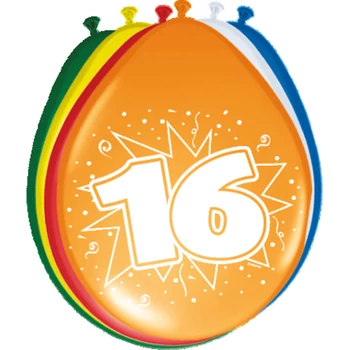 Léggömb - Fordított 16-os, 8db, 30cm (csak levegővel)