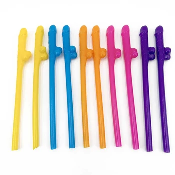 Kuki Fütyis Party Szívószál Színes - 10 darabos – Lánybúcsúra Kiegészítő