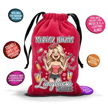 Merész Húzás - Lánybúcsú feladatok - Piros - Lánybúcsú Kellékek