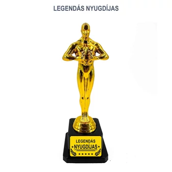 Vicces Oscar Szobor - LEGENDÁS NYUGDÍJAS - Ajándék Nyugdíjasnak 18cm