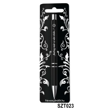 Gravírozott színes golyóstoll - Ballag már a vén diák 13,6 cm