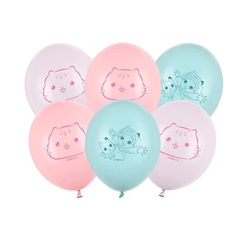 Erős lufik 27 cm, Gabby babaháza, mix 6db/csomag Latex levegővel ajánlott