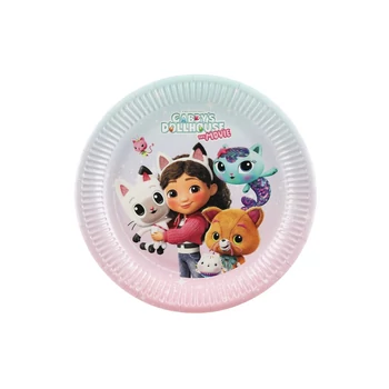 Gabby babaháza papírtányérok, vegyes, 23 cm 6db/csomag