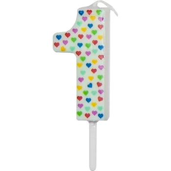 Számgyertya-csillagos fehér 4,5cm 1-s