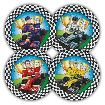 Autóversenyzős papírtányér - 8db