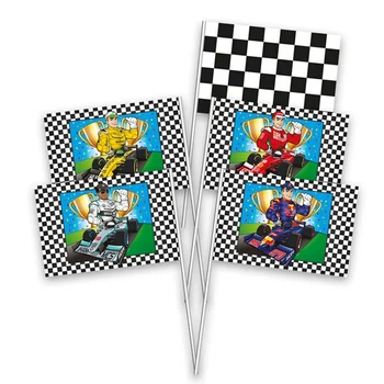 Autóversenyzős zászló - Leszúrható, 8db