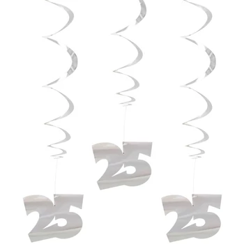 Spirálos lógó - 25-ös, Ezüst, 3db