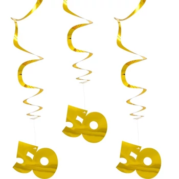 Spirálos lógó - 50-es, Arany, 3db