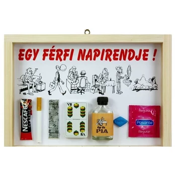 Humoros tábla Egy férfi napirendje