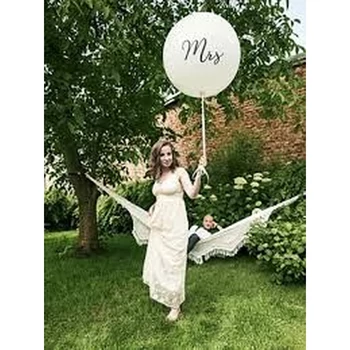Óriás léggömb 1 m, Mrs, fehér