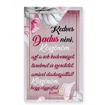 Falikép tábla - Kedves Dadus 16x26 cm