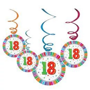 Radiant 18-as Szülinapi Parti Függő Dekoráció - 6 db-os