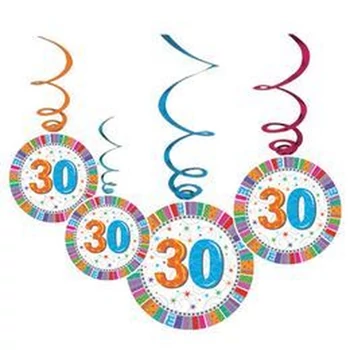 Radiant 30-as Szülinapi Parti Függő Dekoráció - 6 db-os