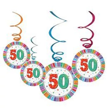 Radiant 50-es Szülinapi Parti Függő Dekoráció - 6 db-os