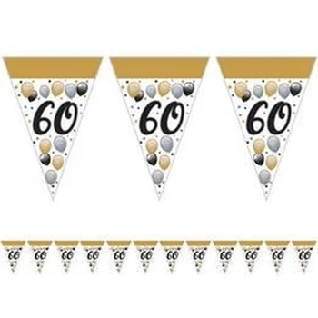 Elegáns 60-as Számos Szülinapi Léggömbös Parti Zászlófüzér - 5 m