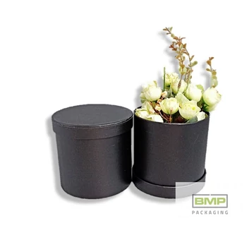 Díszdoboz kerek fekete 12,12,2cm