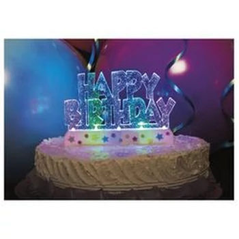 Világító Happy Birthday Feliratos Szülinapi Tortadísz