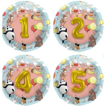 Fólia lufi 3D Állatok Számok 1-5-ig 56 cm