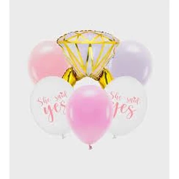 Lánybúcsús lufi szett (1 gyűrű + 5 db latex lufi)