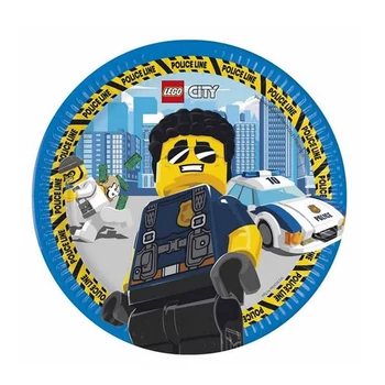 Lego City Papírtányér 8 db-os 23 cm