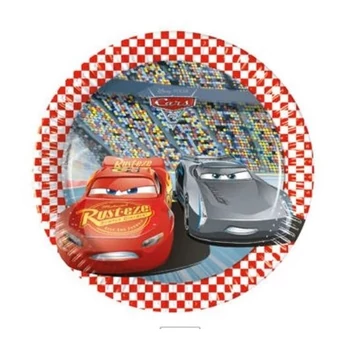 Disney Cars 3, Verdák Papírtányér 8 db-os 19,5 cm