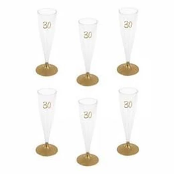 30-as Arany Szülinapi Parti Pezsgőspohár - 14 cl-es, 6 db-os