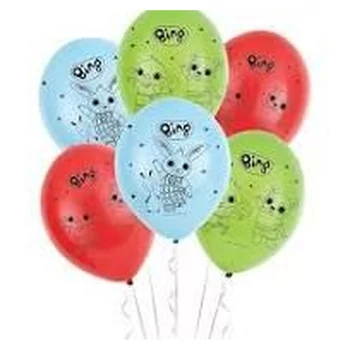 Bing nyuszi - Latex lufi, 6db-os