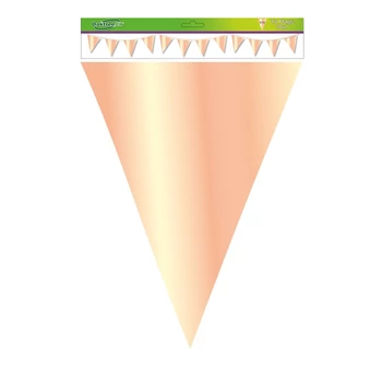 Zászlófűzér - Nagy, fényes, 18 zászló 30x45cm 10méter Rosegold