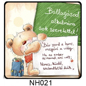 Hűtőmágnes - Bár zord a harcban 7,5 cm x 7,5 cm