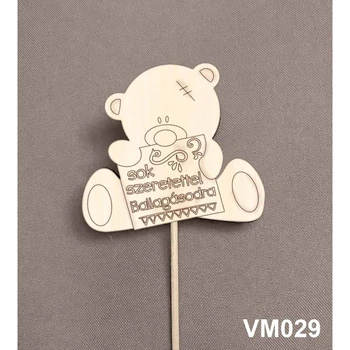 Virág dekoráció 43 cm - Ballagásodra, macis