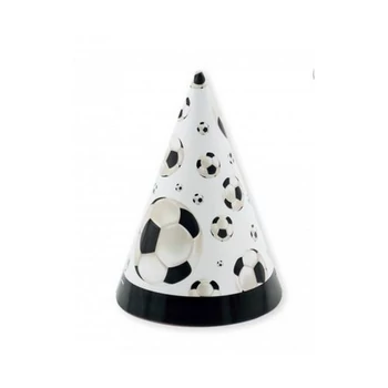 Csákó focis fekete/fehér 6db 20cm