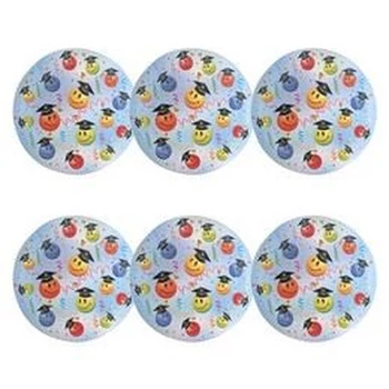 Mosolygó Arcok Parti Tányér Ballagásra, 23 cm, 6 db-os