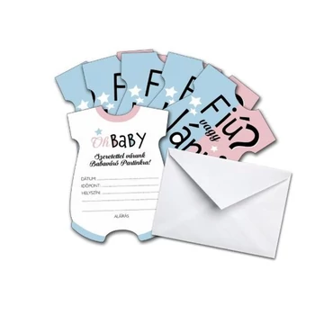 Babaváró Meghívó És Boríték Szett - Fiú Vagy Lány? (6-6 db)